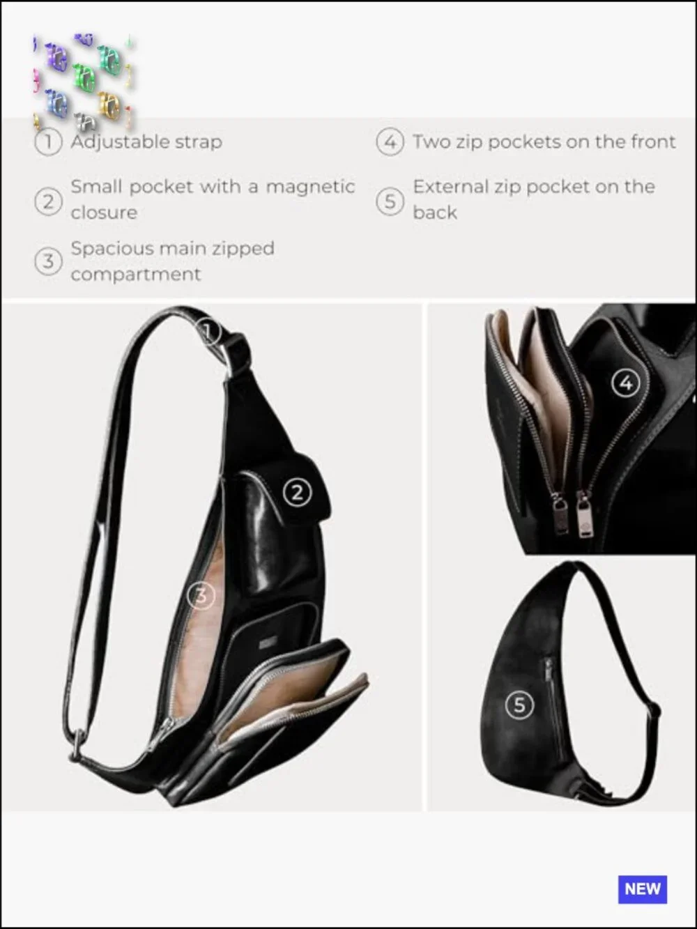 Premium Leather Sling Bag Crossbody Messenger Shoulder Bag Handmade Unisex